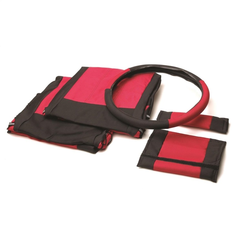 Jeep Wrangler Seat Covers - Front + Rear - Rampage - Comfort Combo - Black/Red - `97-`02