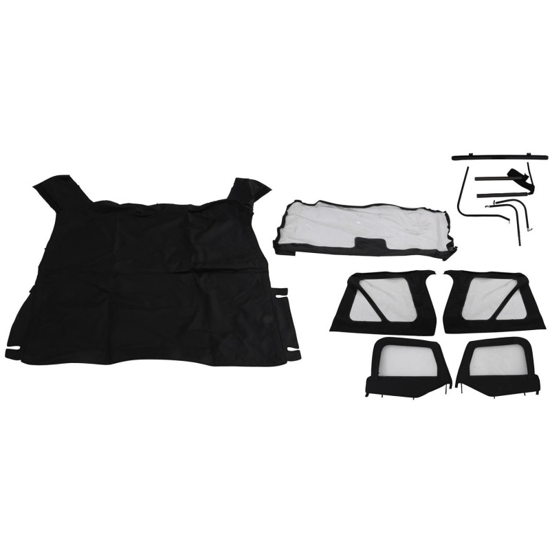 Jeep Wrangler Complete Soft Top - Rampage - Complete Top Kit with Frame and Hardware - Black Diamond - `97-`06