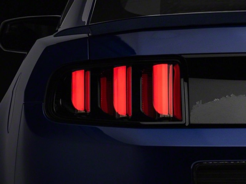 Ford Mustang LED Taillights - Rear - Raxiom - Vector V2 - Black Housing (Clear Lens) - `13-`14
