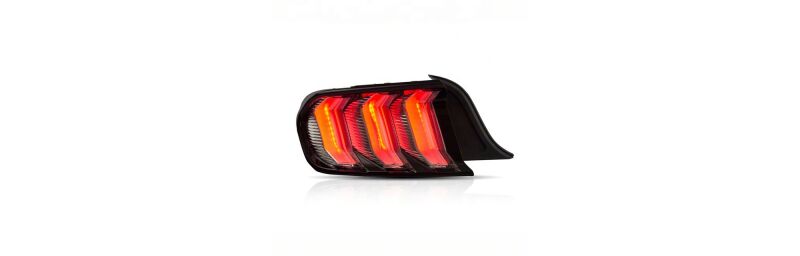 Ford Mustang LED Taillights - Raxiom - Euro Style - Gloss Black Housing, Red Lens - `15-`23