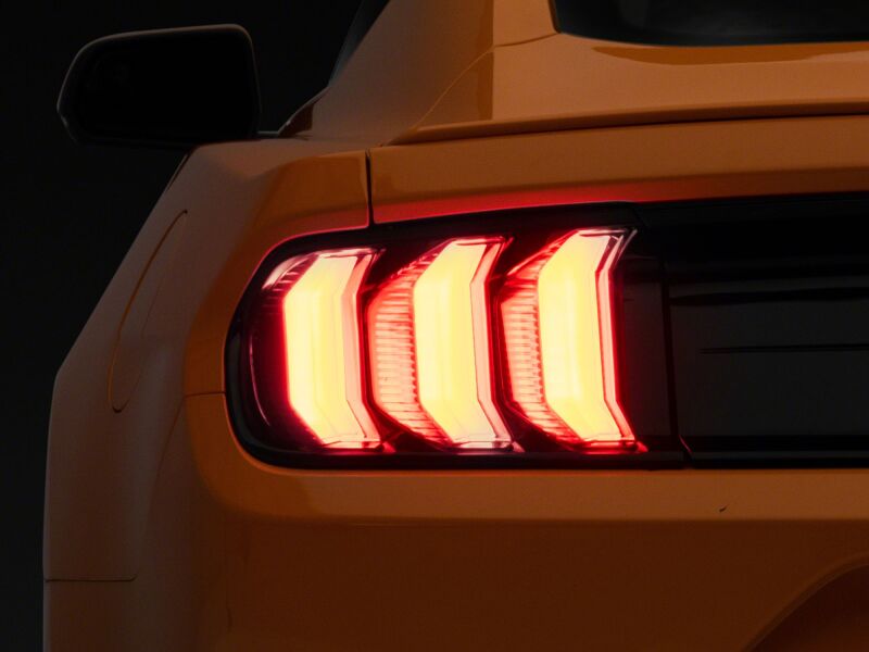 Ford Mustang LED Taillights - Raxiom - Euro Style - Gloss Black Housing, Red Lens - `15-`23