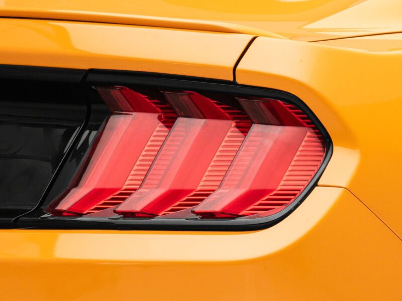Ford Mustang LED Taillights - Raxiom - Euro Style - Gloss Black Housing, Red Lens - `15-`23
