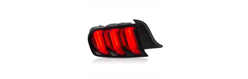Ford Mustang LED Taillights - Raxiom - Euro Style - Gloss Black Housing, Red Lens - `15-`23