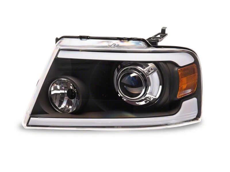 Ford F-150 LED Headlights - Raxiom - Axial Series Projector with LED Bar - Black - `04-`08