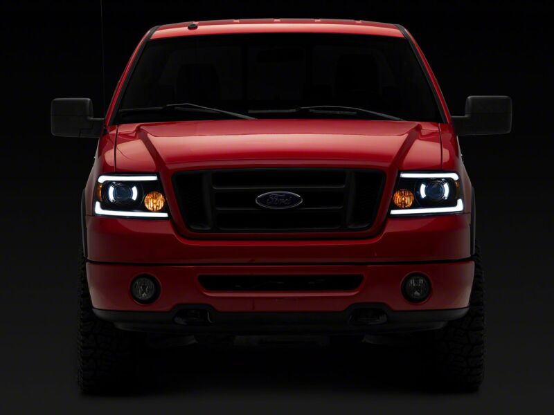 Ford F-150 LED Headlights - Raxiom - Axial Series Projector with LED Bar - Black - `04-`08