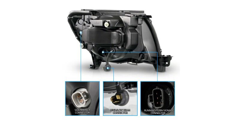 Toyota Tacoma LED Headlights - Raxiom - Axial Series Switchback Proj - Chrome - `05-`11