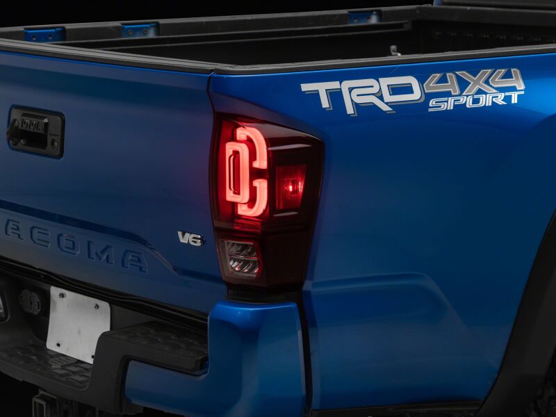 Toyota Tacoma LED Taillights - Raxiom - Sequential, XW Series - Black Housing - Red Lens - `16-`23 Toyota Tacoma LED Taillights - Raxiom - Sequential, XW Series - Black Housing - Red Lens - `16-`23