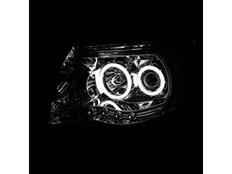 Toyota Tacoma LED Headlights - Raxiom - Halo Projector, Chrome Housing, Clear Lens - Super White - `05-`09