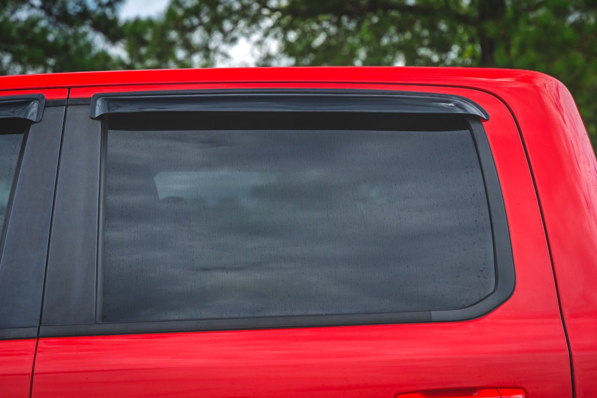 Ram 1500 TRX Side Window Deflectors - Rough Country - Tape On Rain ...