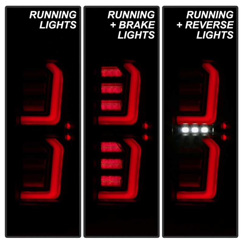 GMC Sierra LED Tail Lights - Rear - SPYDER - Incandescent Bulb Model - Black Smoke - `19-`20