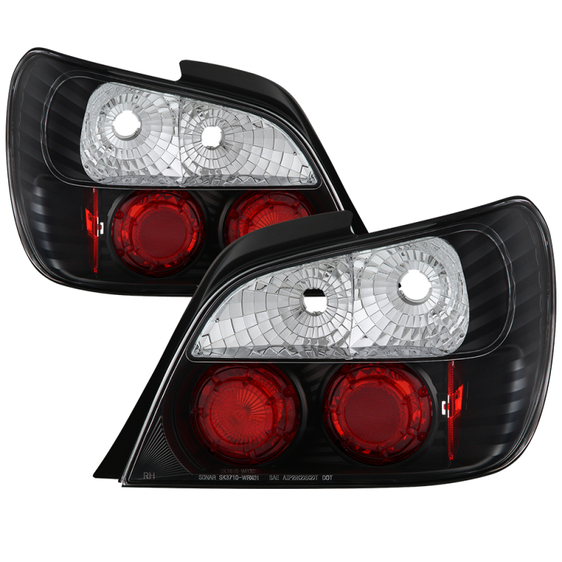 Subaru Impreza Tail Lights - SPYDER - Euro Style - Black - `02-`03