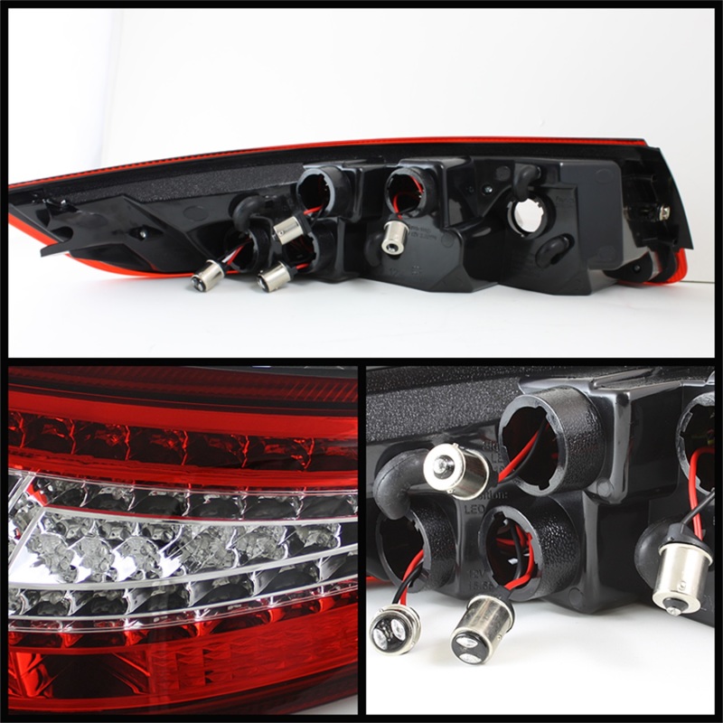 Porsche 911 997 Tail Lights - Rear - SPYDER - xTune LED - Red/Clear - `05-`08
