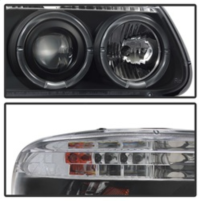 Ford Explorer Headlight Set - SPYDER - Halo Projector - Black - `95-`01