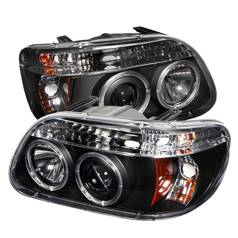 Ford Explorer Headlight Set - SPYDER - Halo Projector - Black - `95-`01