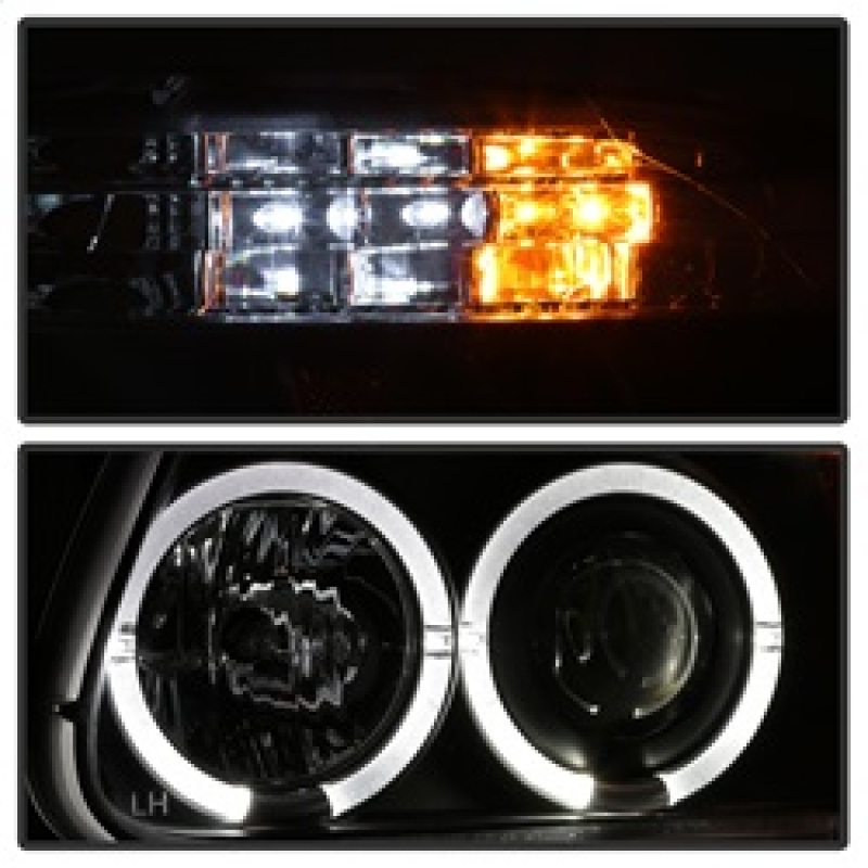 Ford Explorer Headlight Set - SPYDER - Halo Projector - Black - `95-`01