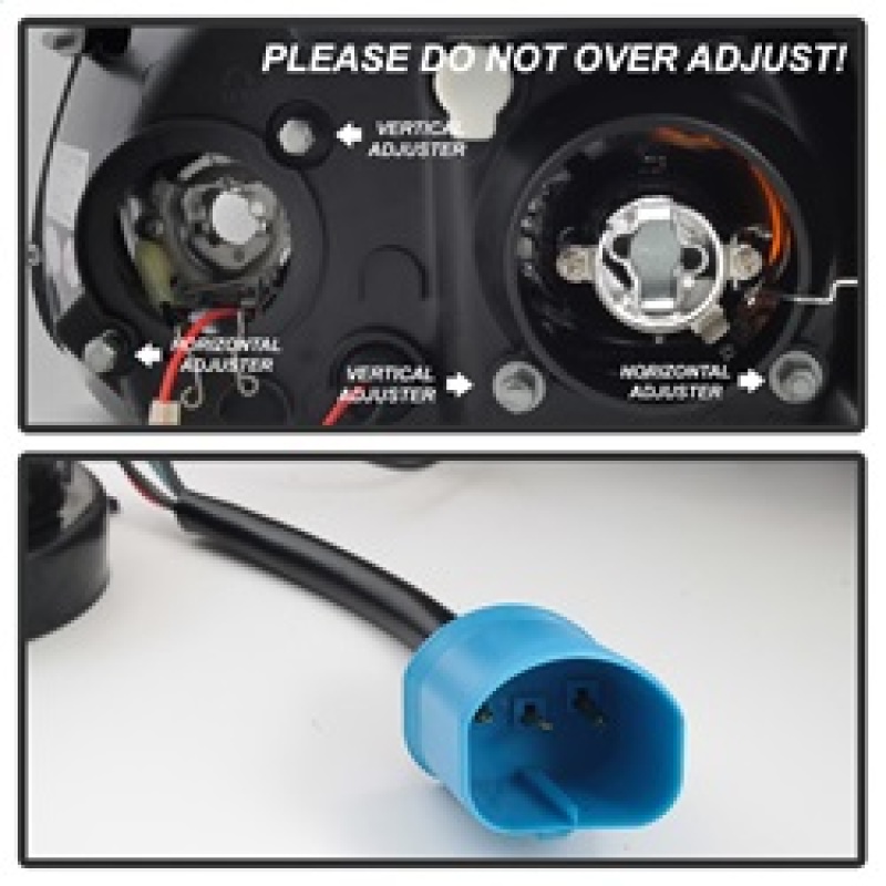 Ford Explorer Headlight Set - SPYDER - Halo Projector - Black - `95-`01