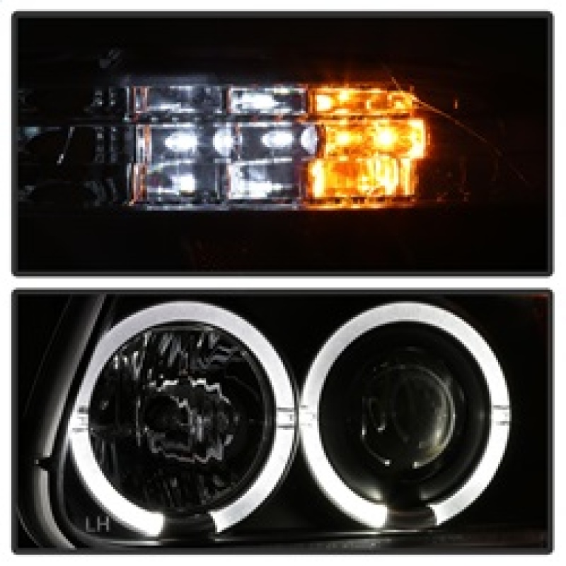 Ford Explorer Headlight Set - SPYDER - Halo Projector - Black - `95-`01