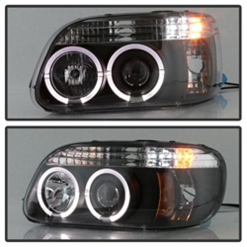 Ford Explorer Headlight Set - SPYDER - Halo Projector - Black - `95-`01