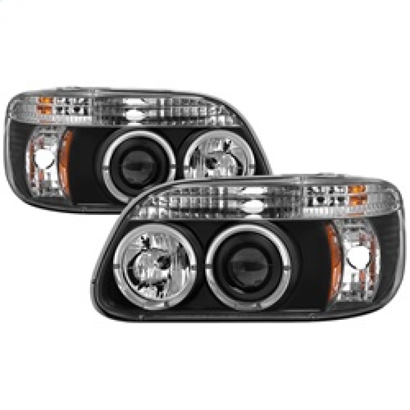 Ford Explorer Headlight Set - SPYDER - Halo Projector - Black - `95-`01