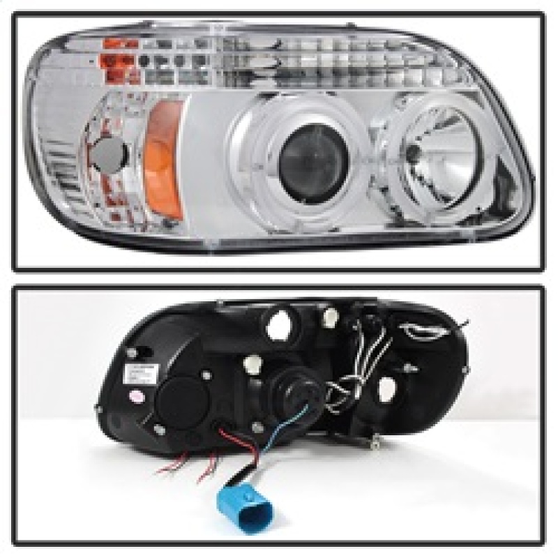 Ford Explorer Headlights - SPYDER - LED Halo - Chrome - Chrome - `95-`01