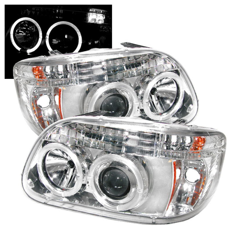 Ford Explorer Headlights - SPYDER - LED Halo - Chrome - Chrome - `95-`01