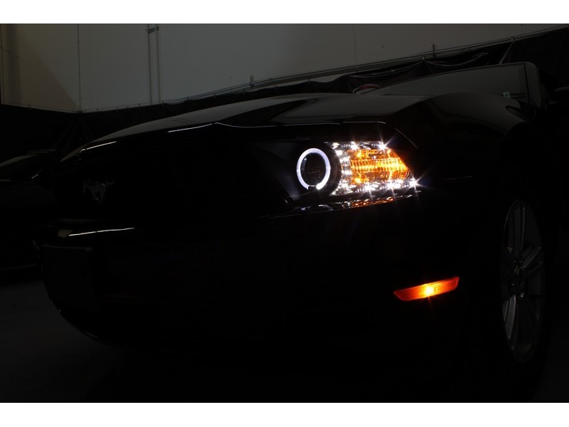 Ford Mustang Headlights - SPYDER - Projector, LED Halo, High H1, Low H1 - Black - `99-`04