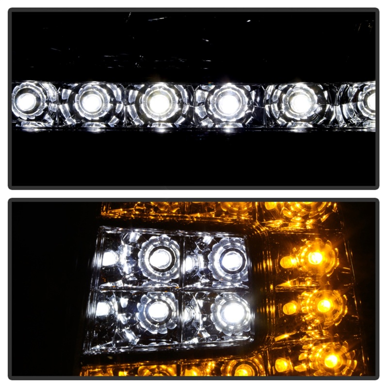 Ford F-150 Headlights - Front - SPYDER - xTune Crystal + Clear LED Corners - Chrome - `97-`03