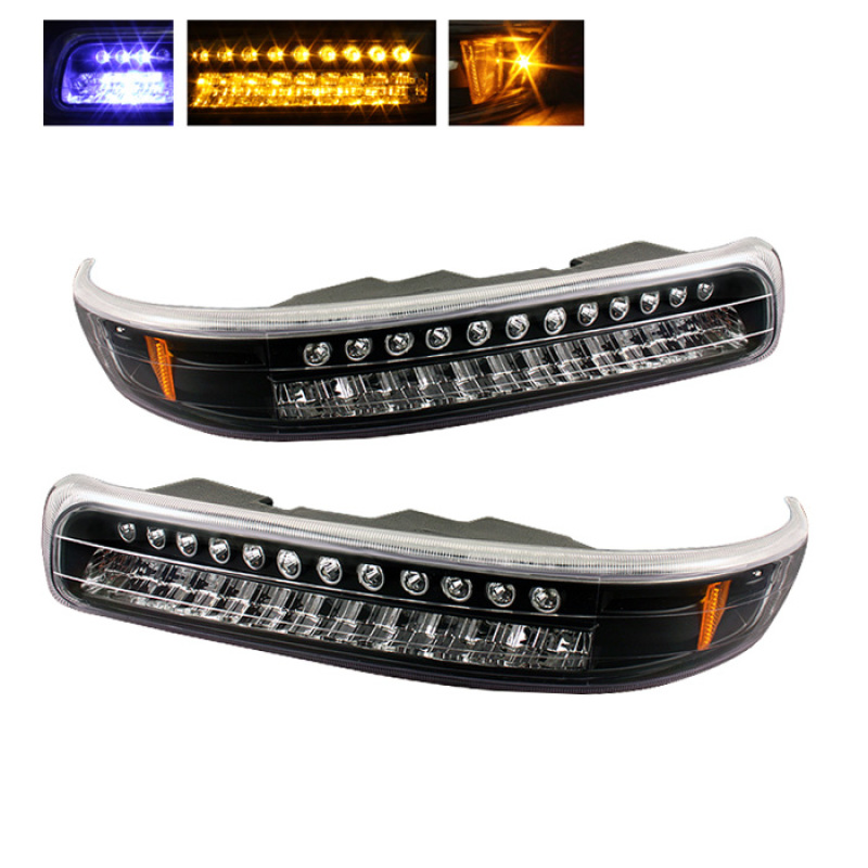 Chevrolet Silverado Bumper Lights - SPYDER - xTune LED - Black housing / Amber lens - `99-`02
