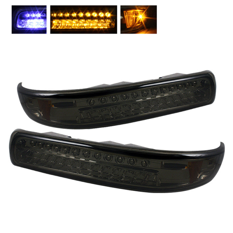Chevrolet Silverado Bumper Lights - Front - SPYDER - xTune LED Amber, Smoke Lens - Smoke - `99-`02