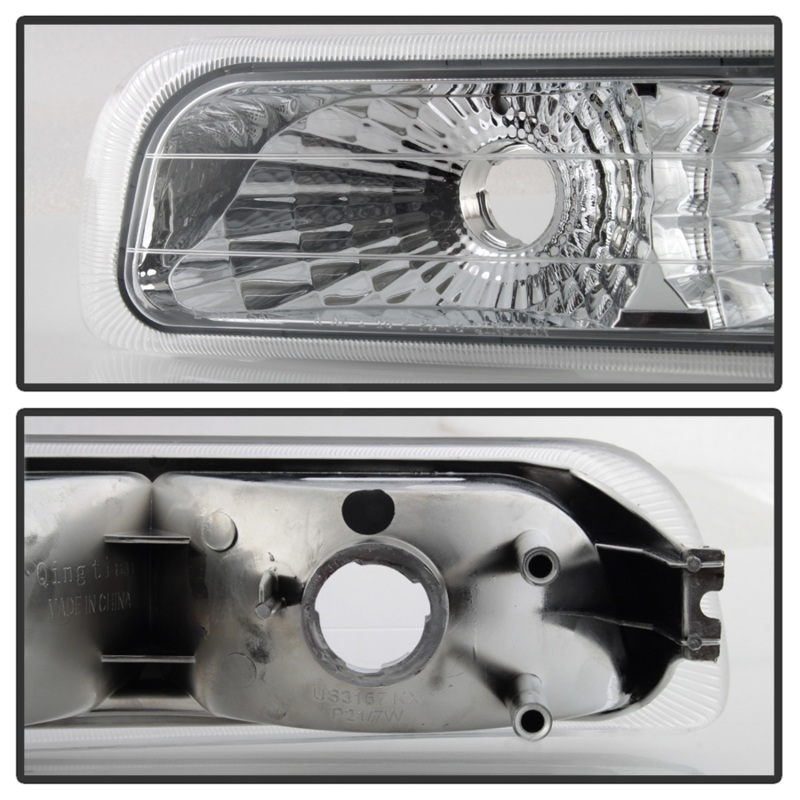Chevrolet Tahoe Headlights + Bumper Lights - Front - SPYDER - xTune Amber Crystal, Chrome Housing - Chrome/Amber - `00-`06