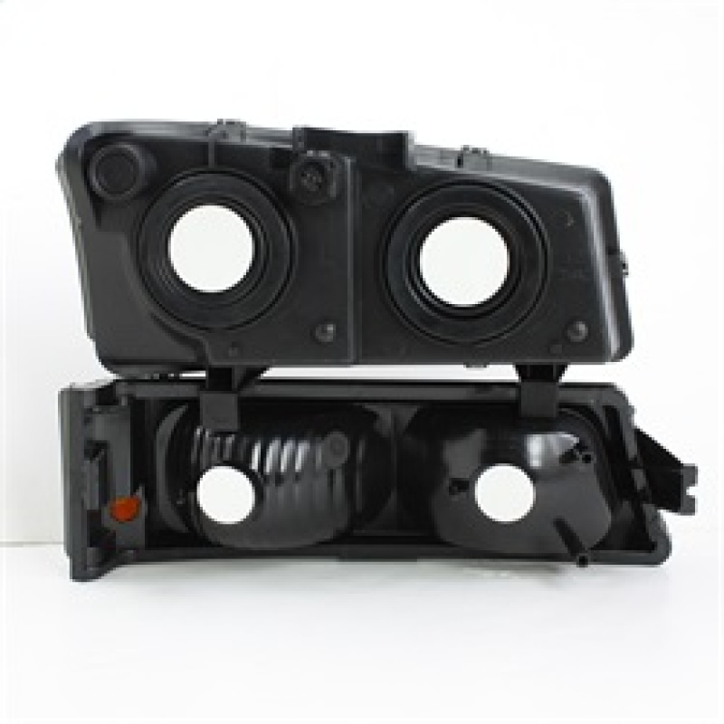 Chevrolet Silverado 2500 HD Headlights + Bumper Lights - Front - SPYDER - xTune Crystal with Amber Bumper Lights - Smoke - `03-`06