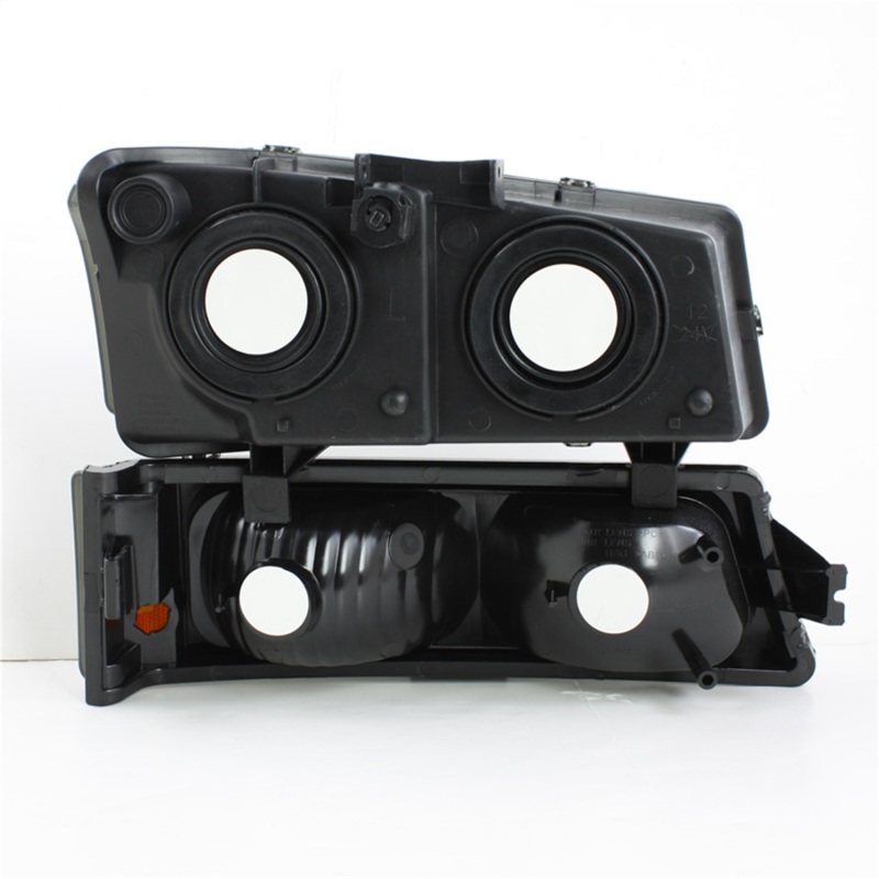 Chevrolet Silverado 2500 HD Headlights + Bumper Lights - Front - SPYDER - xTune Crystal with Amber Bumper Lights - Smoke - `03-`06