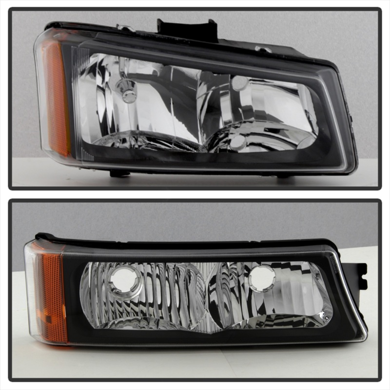 Chevrolet Silverado 2500 HD Headlights with Bumper Lights - Front - SPYDER - xTune Crystal, Black Housing - Black - `03-`06