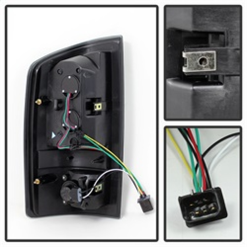 Dodge Ram 1500 Tail Lights - Rear - SPYDER - xTune LED, Black Housing, Smoke Lens - Black Smoke - `02-`06