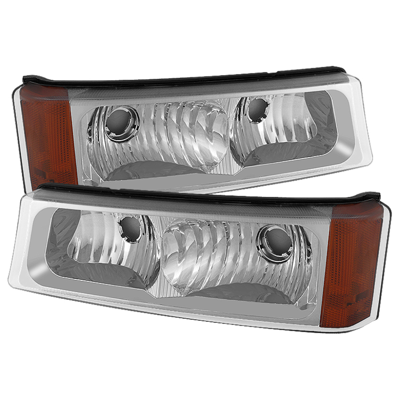 Chevrolet Silverado Bumper Lights - SPYDER - Amber Reflector - Chrome - `03-`06