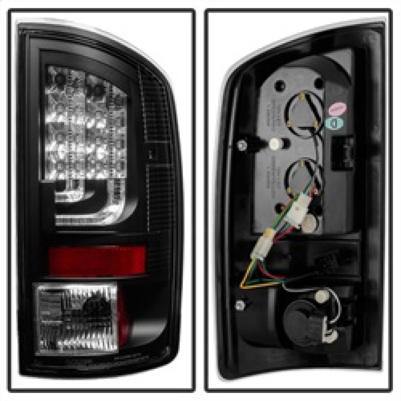 Dodge Ram LED Tail Lights - SPYDER - Version 2 - Black - `02-`06