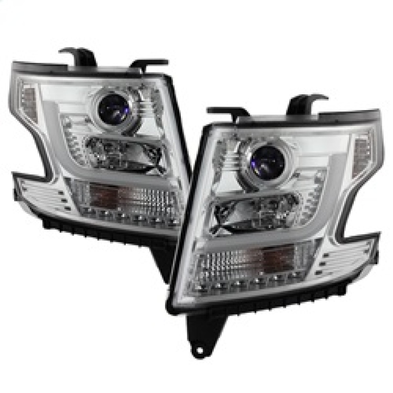 Chevrolet Tahoe Headlights - SPYDER - DRL LED Projector - Chrome - `15-`16