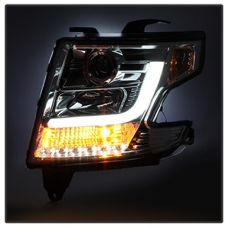 Chevrolet Tahoe Headlights - SPYDER - DRL LED Projector - Chrome - `15-`16