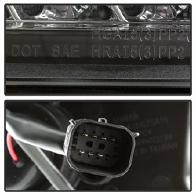 Chevrolet Tahoe Headlight Set - SPYDER - DRL LED Projector Headlights - Black - `15-`16