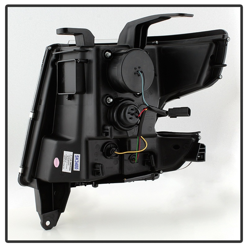 Chevrolet Tahoe Headlight Set - SPYDER - DRL LED Projector Headlights - Black - `15-`16