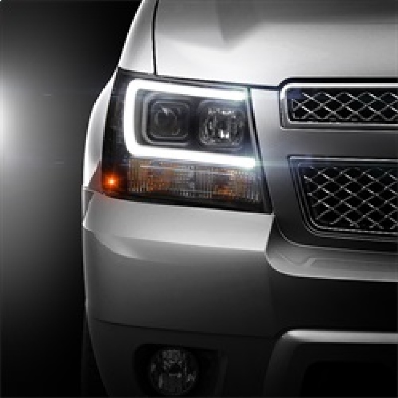 Chevrolet Tahoe Headlights - SPYDER - Projector Version 2 Light Bar DRL - Black - `07-`14