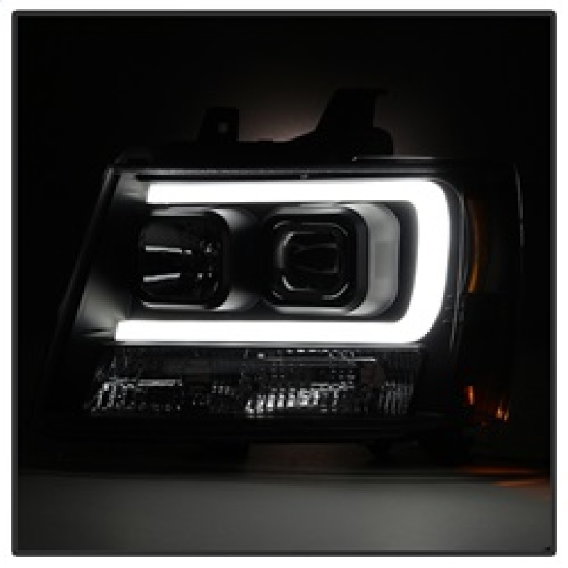 Chevrolet Tahoe Headlights - SPYDER - Projector Version 2 Light Bar DRL - Black - `07-`14