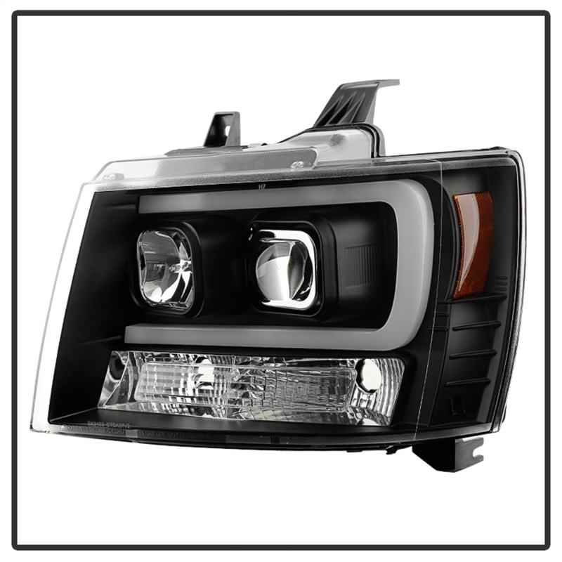 Chevrolet Tahoe Headlights - SPYDER - Projector Version 2 Light Bar DRL - Black - `07-`14