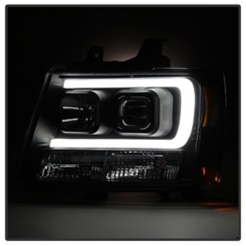Chevrolet Tahoe Headlights - SPYDER - Projector Version 2 Light Bar DRL - Black - `07-`14