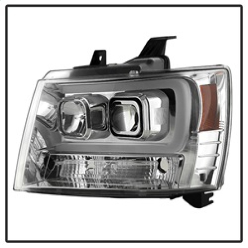 Chevrolet Tahoe Projector Headlights - SPYDER - Version 2 Light Bar DRL - Chrome - `07-`14