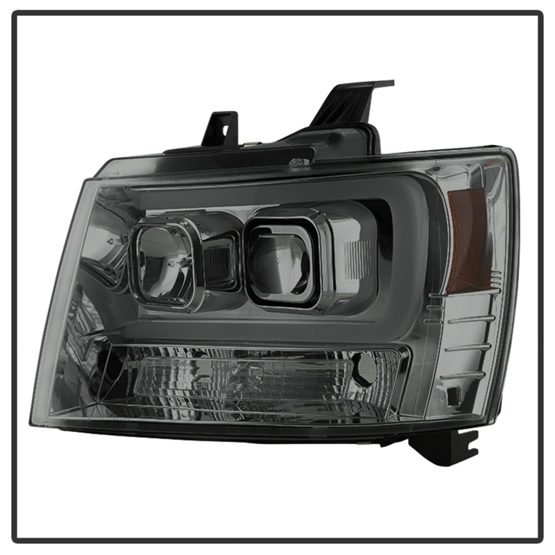 Chevrolet Tahoe Headlights - SPYDER - V2 Projector Light Bar DRL - Smoke - `07-`14