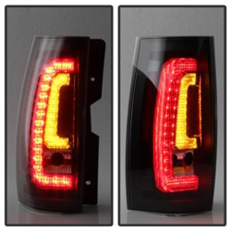 Chevrolet Tahoe Tail Light Set - Rear - SPYDER - Version 2, Light Bar LED - Black - `07-`14