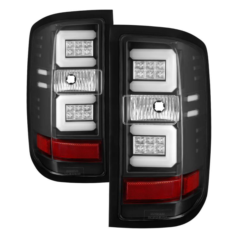Chevrolet Silverado LED Tail Lights - SPYDER - Light Bar - Black - `16-`17