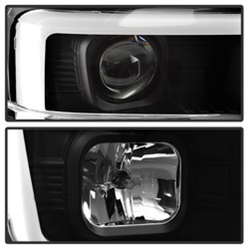 Ford F-250 Headlights - SPYDER - Projector Headlights V2 - Light Bar DRL - Black - `08-`10