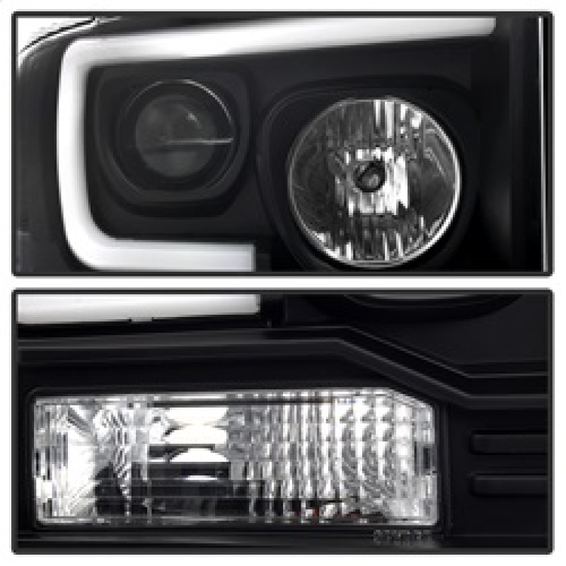 Ford F350 Headlights - SPYDER - Projector Light Bar - Black - `05-`07